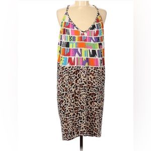 Mara Hoffman casual dress or swim suit cover up in vibrant print and cheetah